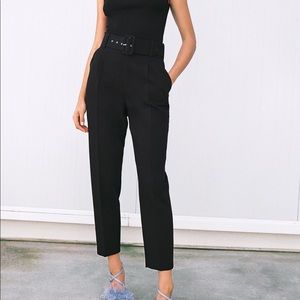Zara classic high rise pant with belt